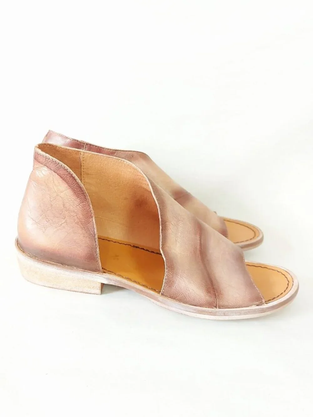 Free People Distressed Festival Open Toe Cut-out Mont Blanc Sandals Size 37 EU